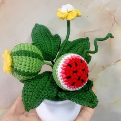 crochet watermelon decor fabric