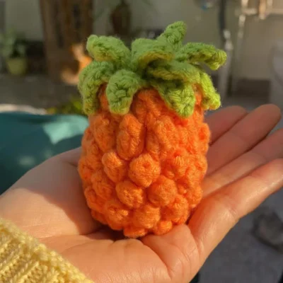 orange crocheted pineapple
