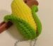 yellow corn crochet keychain